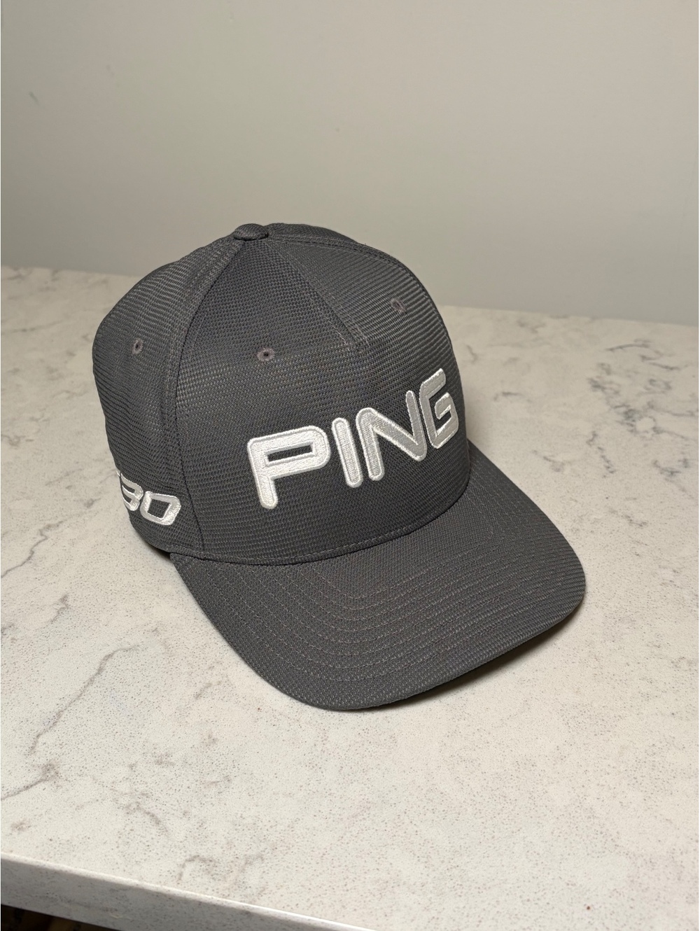 PING G30 Flexfit Golf Hat Gray L/XL SensorCool Stretch Fitted Cap